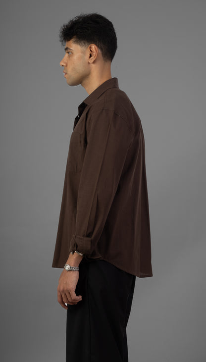 Rustic Lenin Shirt- Brown