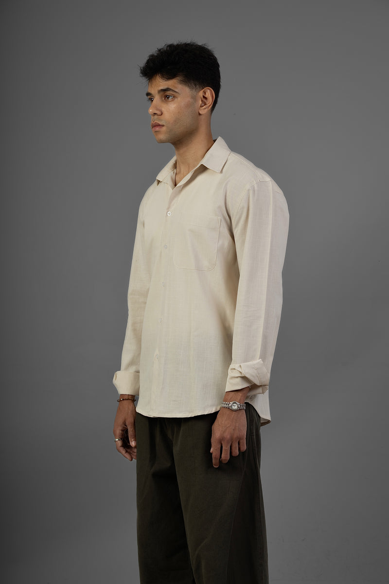 Rustic Lenin Shirt- Beige