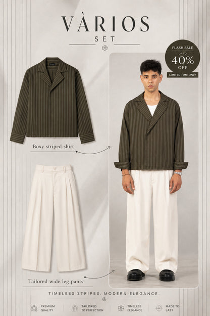 VÀRIOS SET IN (OLIVE - OFF WHITE)