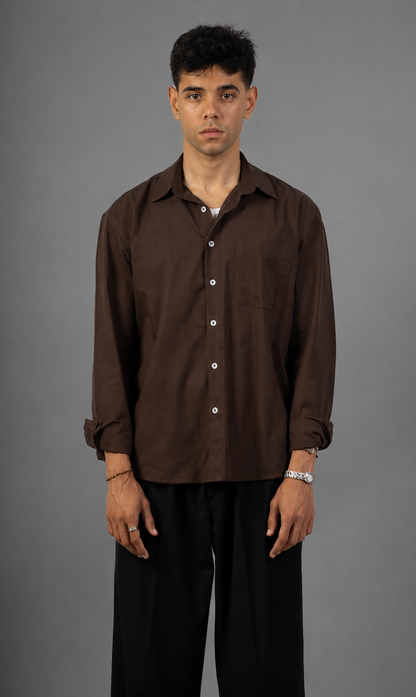 Rustic Lenin Shirt- Brown