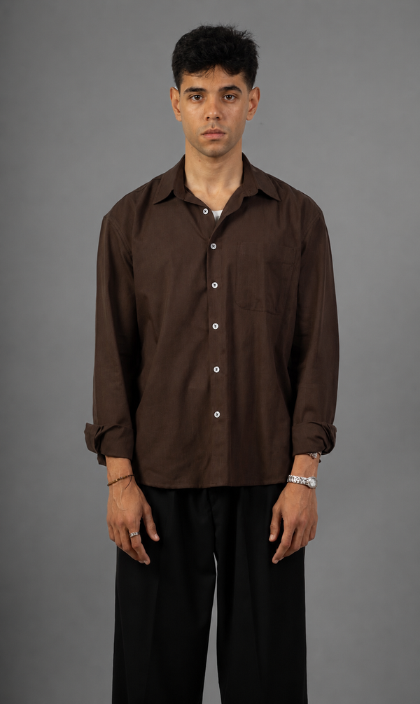 Rustic Lenin Shirt- Brown
