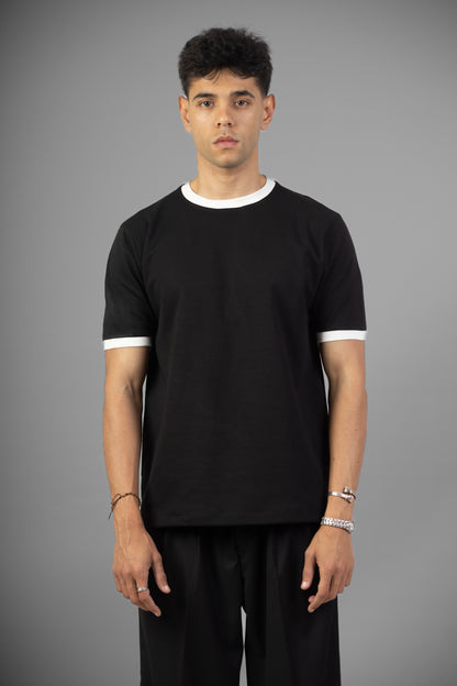Ringer Tee- Black