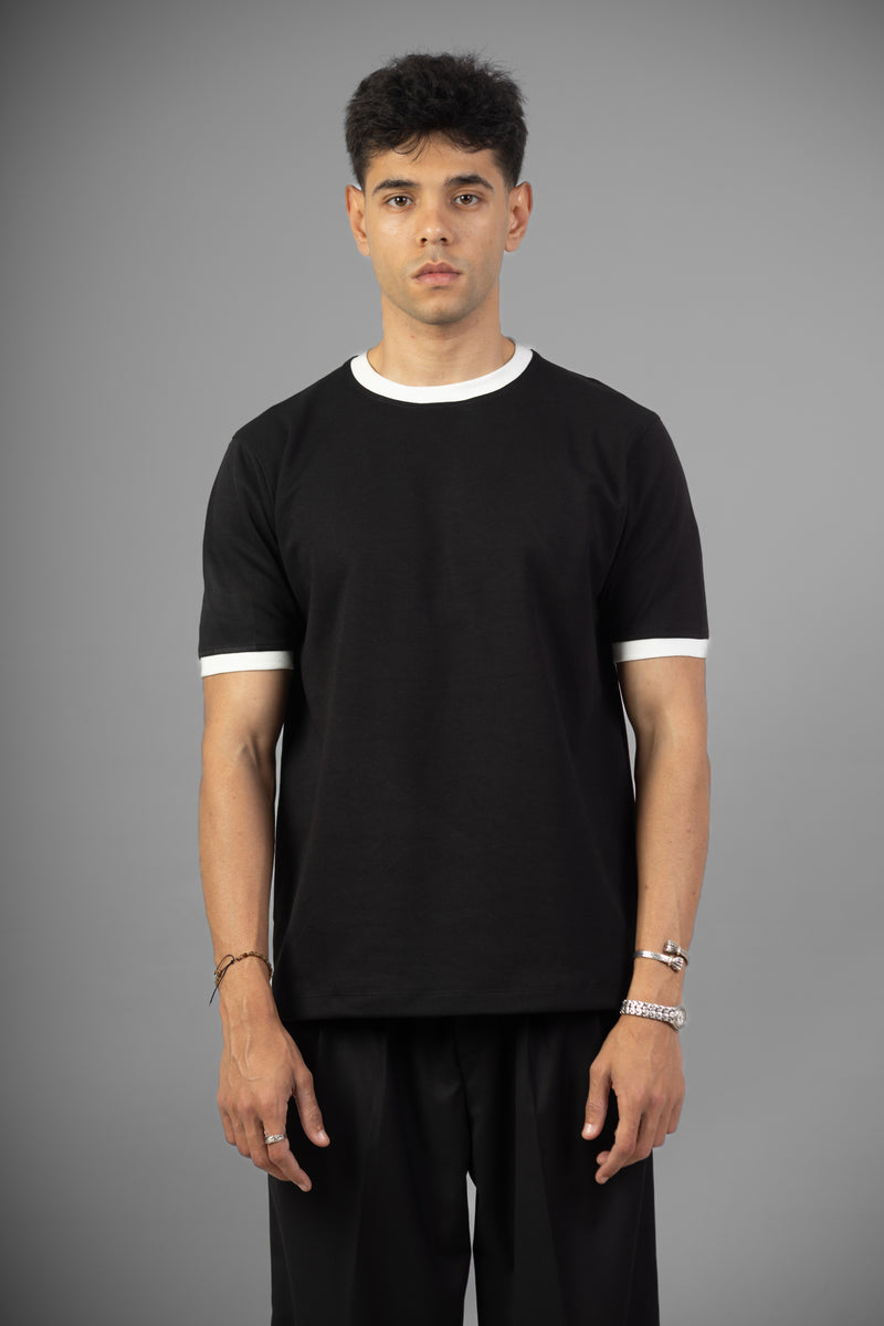 Ringer Tee- Black