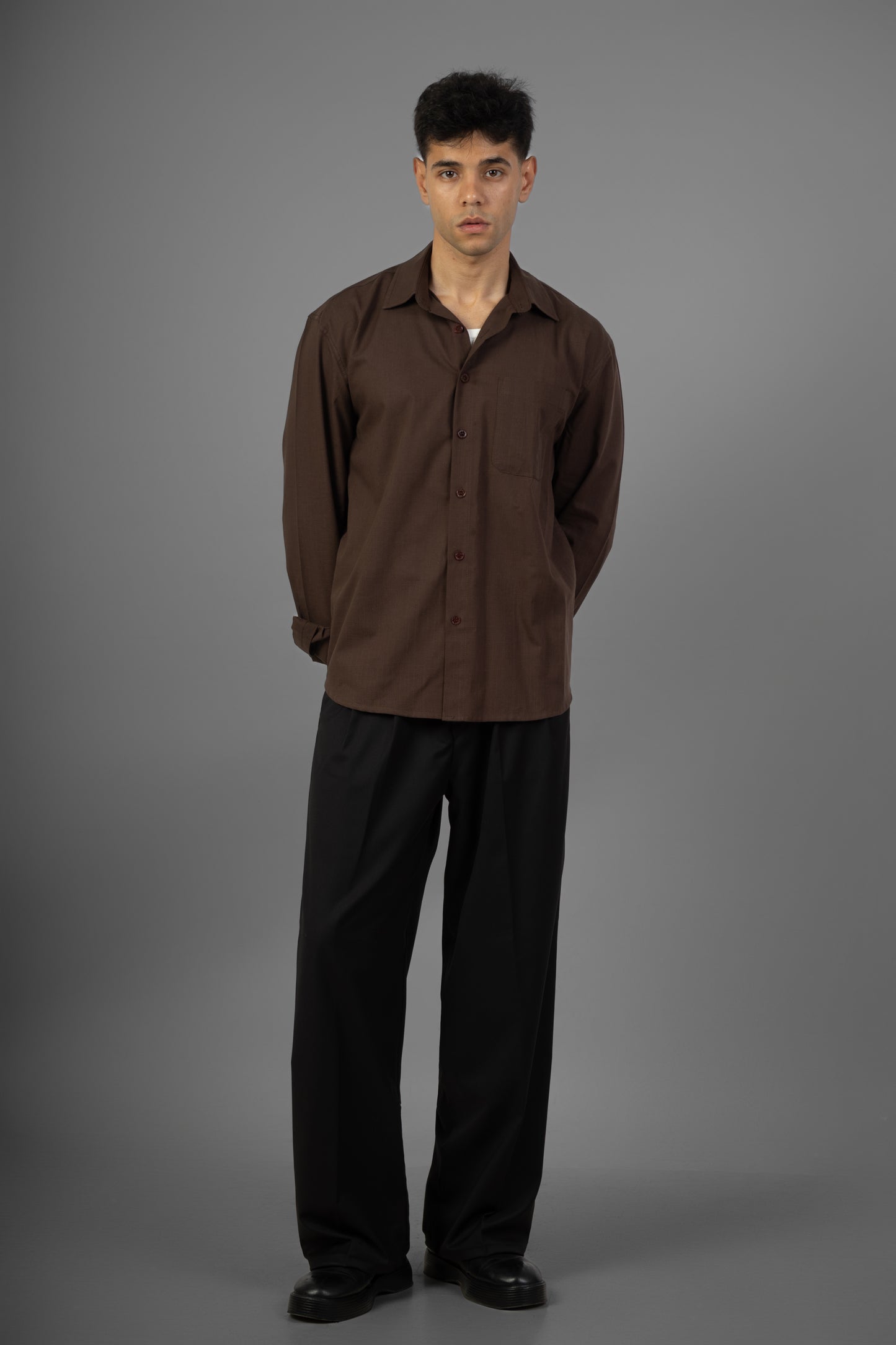Rustic Lenin Shirt- Brown