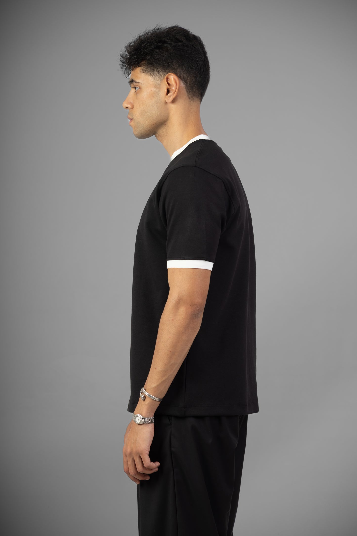 Ringer Tee- Black