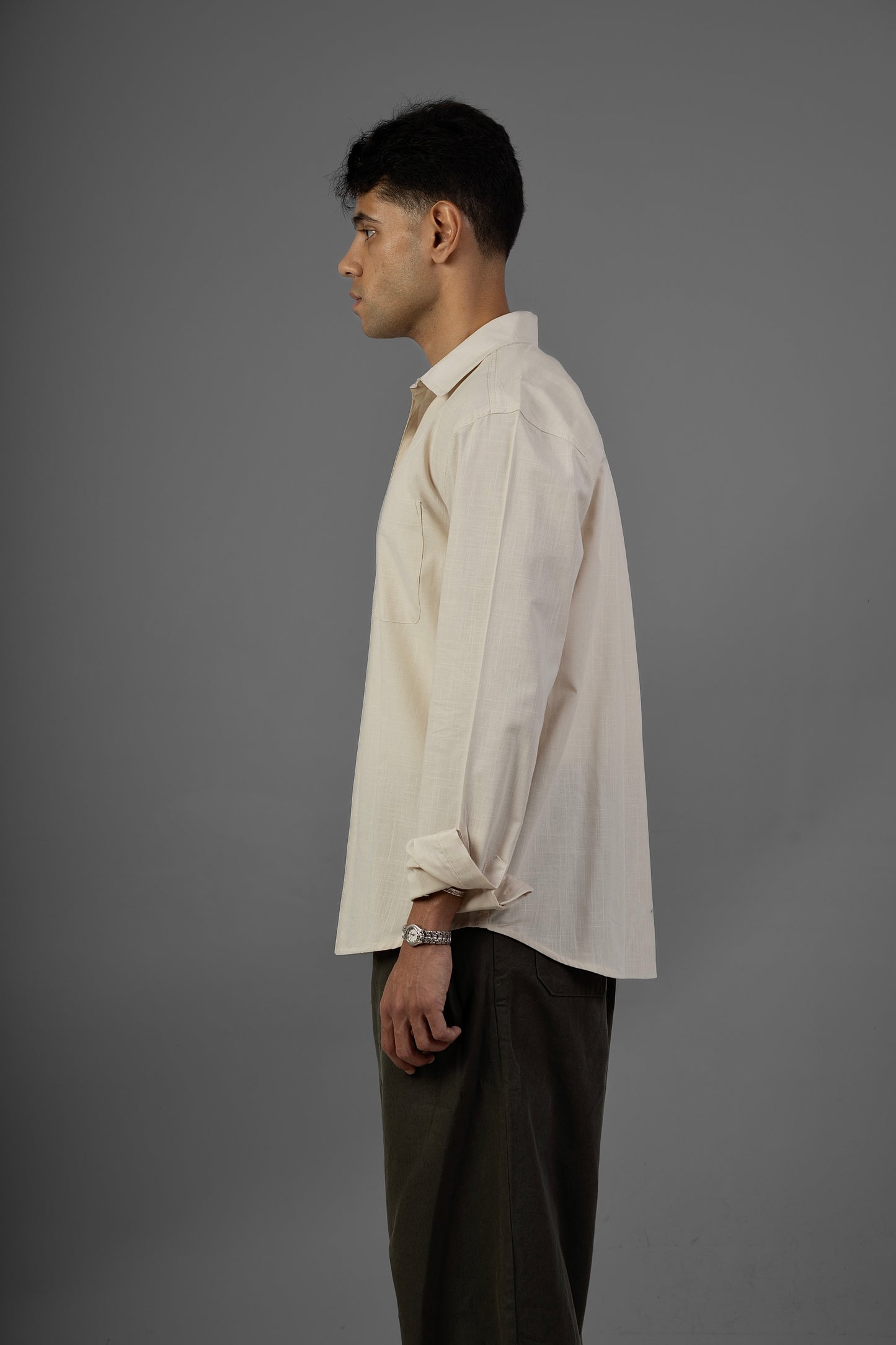 Rustic Lenin Shirt- Beige