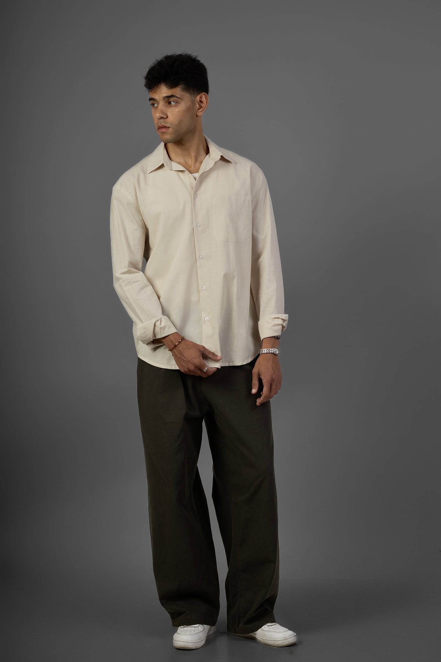 Rustic Lenin Shirt- Beige