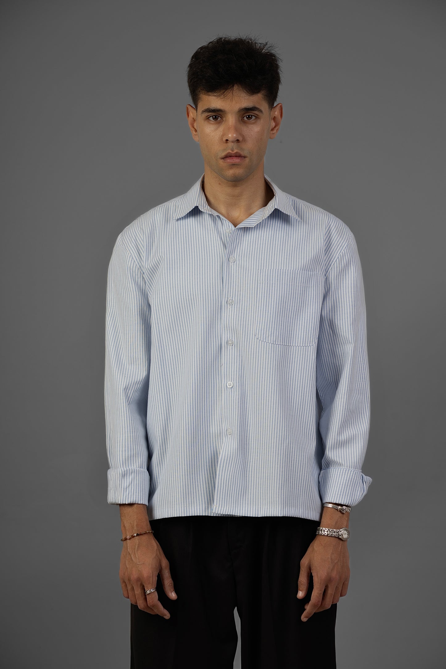 Baby Blue Striped Shirt