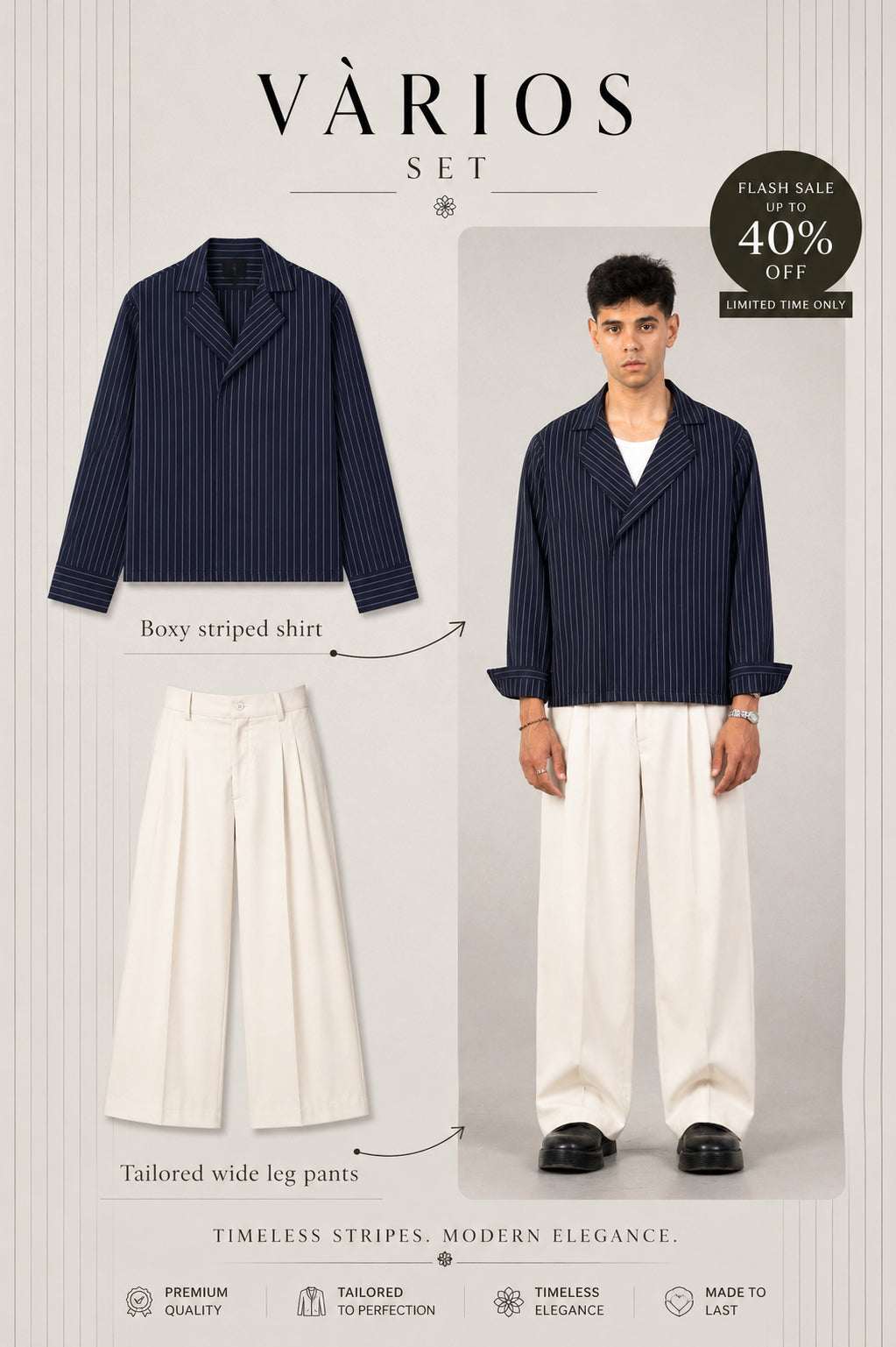 VÀRIOS SET IN (NAVY - OFF WHITE)