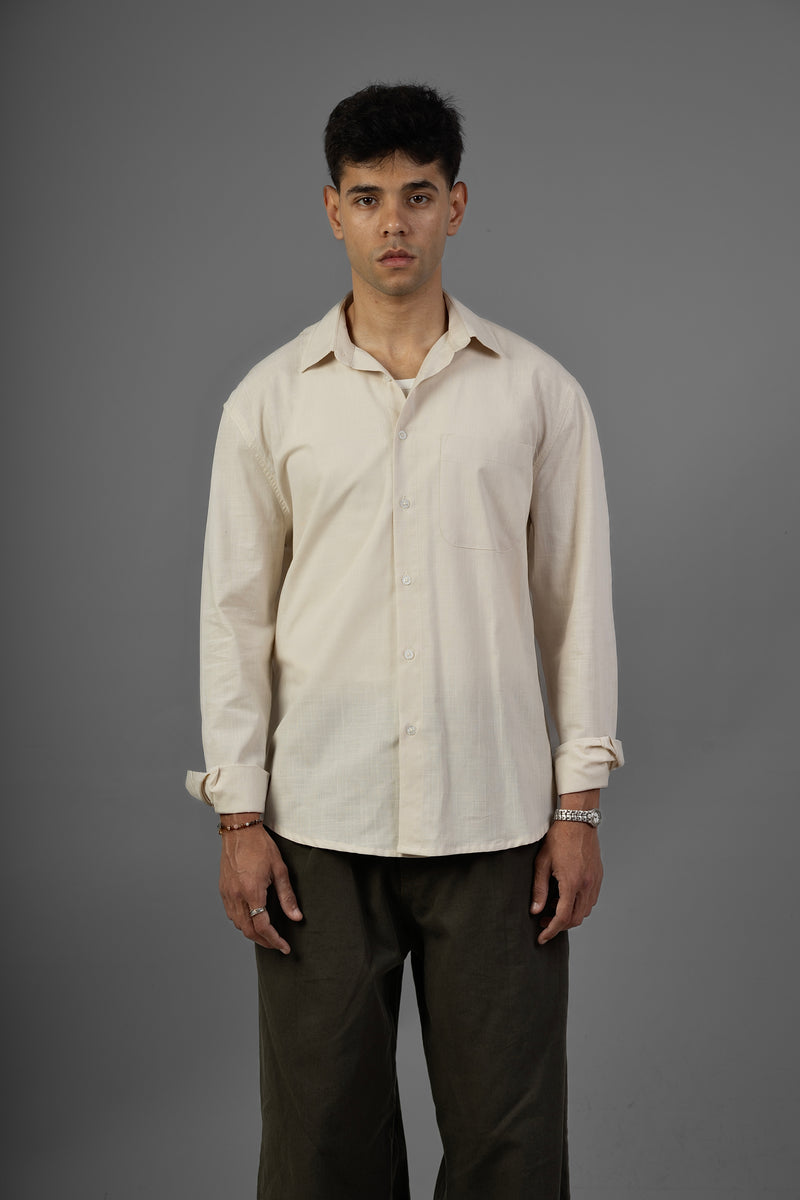 Rustic Lenin Shirt- Beige