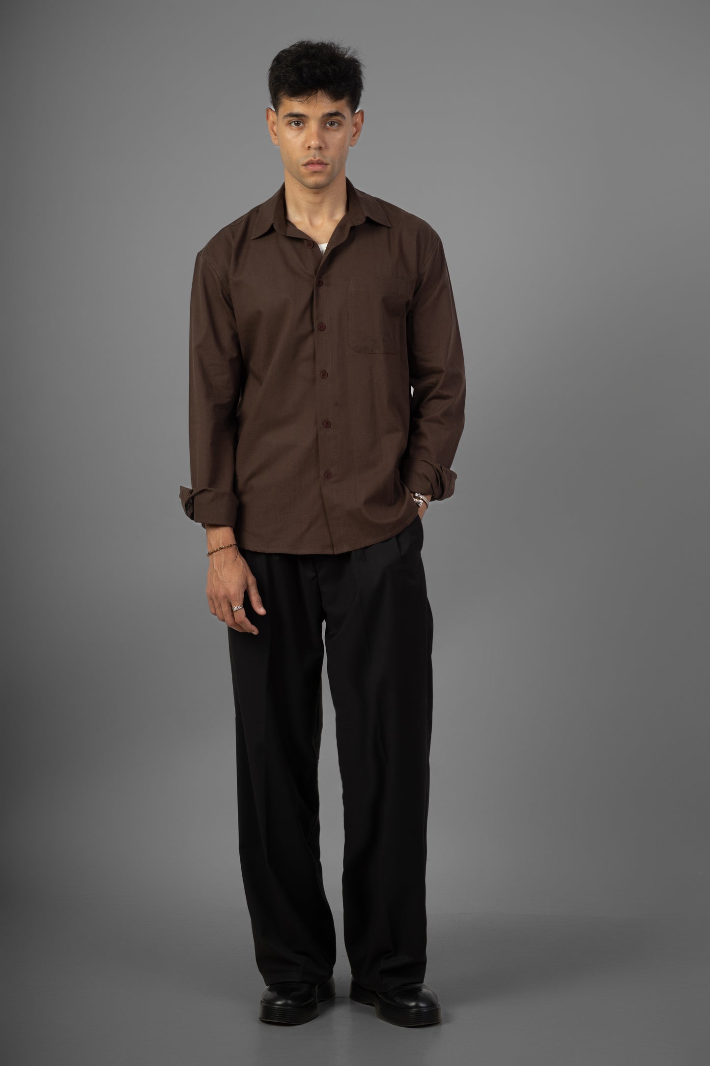 Rustic Lenin Shirt- Brown