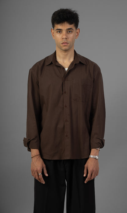 Rustic Lenin Shirt- Brown