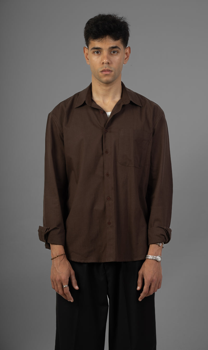 Rustic Lenin Shirt- Brown