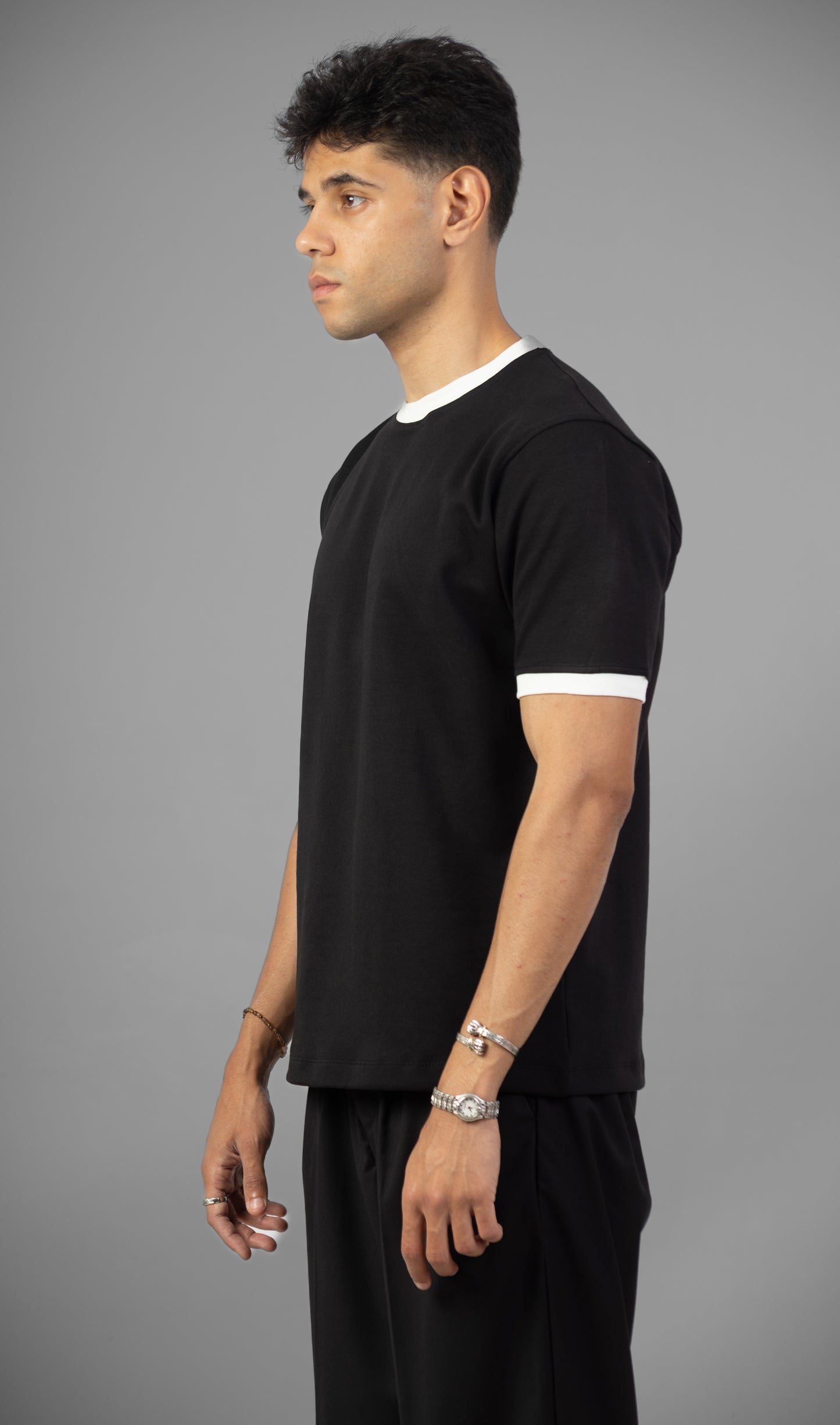 Ringer Tee- Black