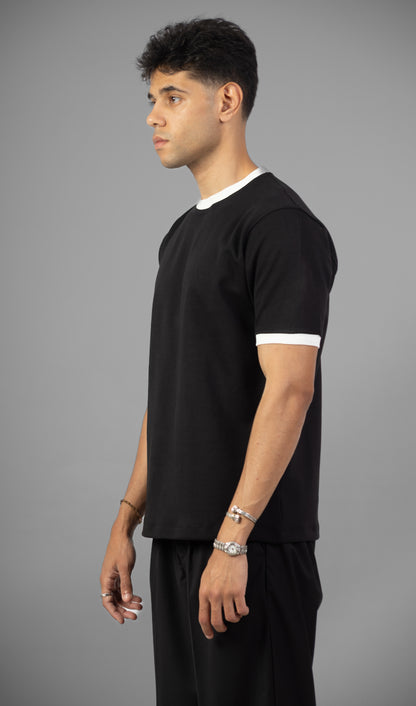 Ringer Tee- Black