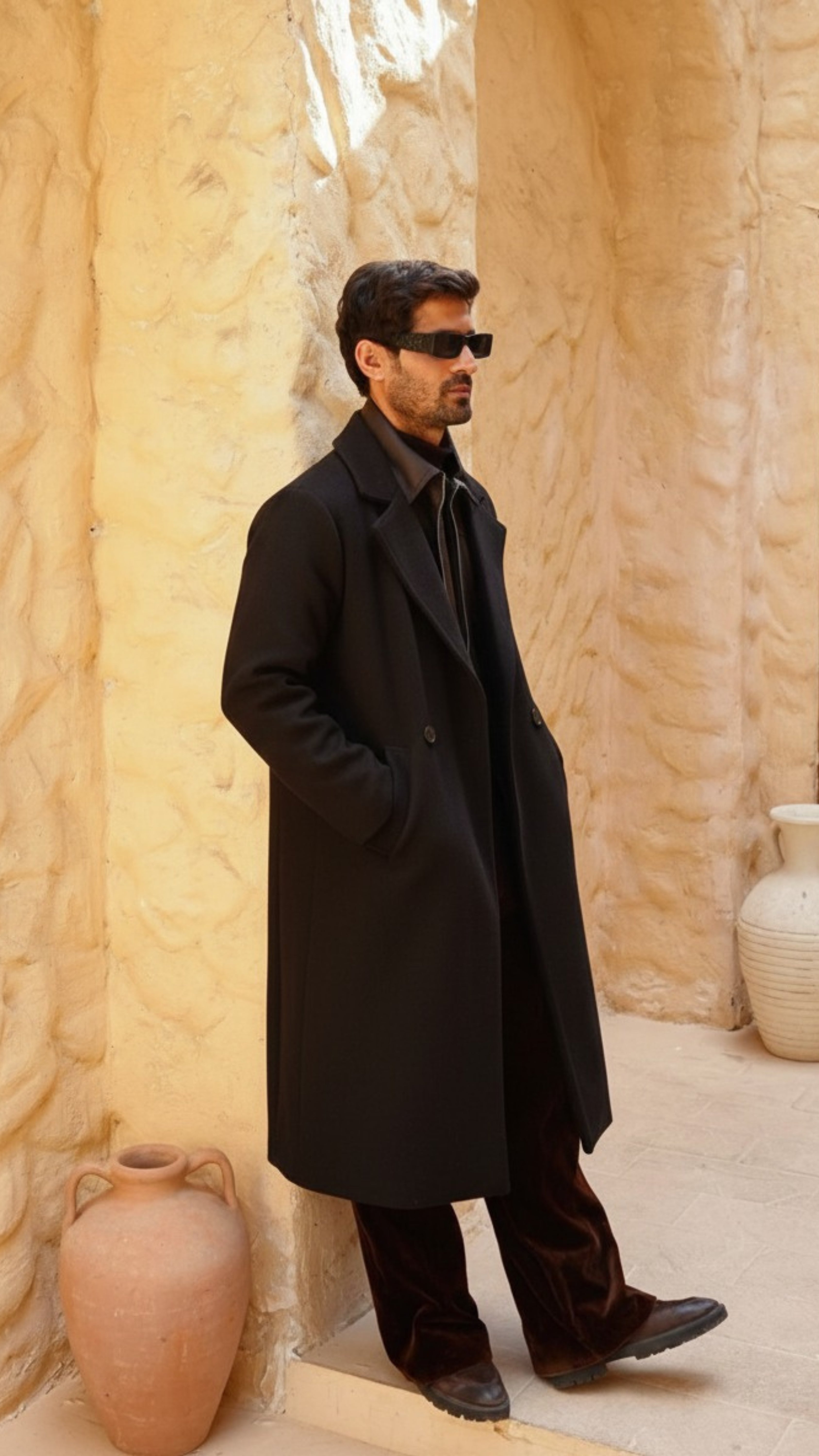 Black Longline overcoat