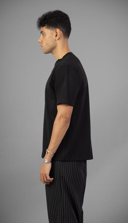 Henley T- Shirt- Black