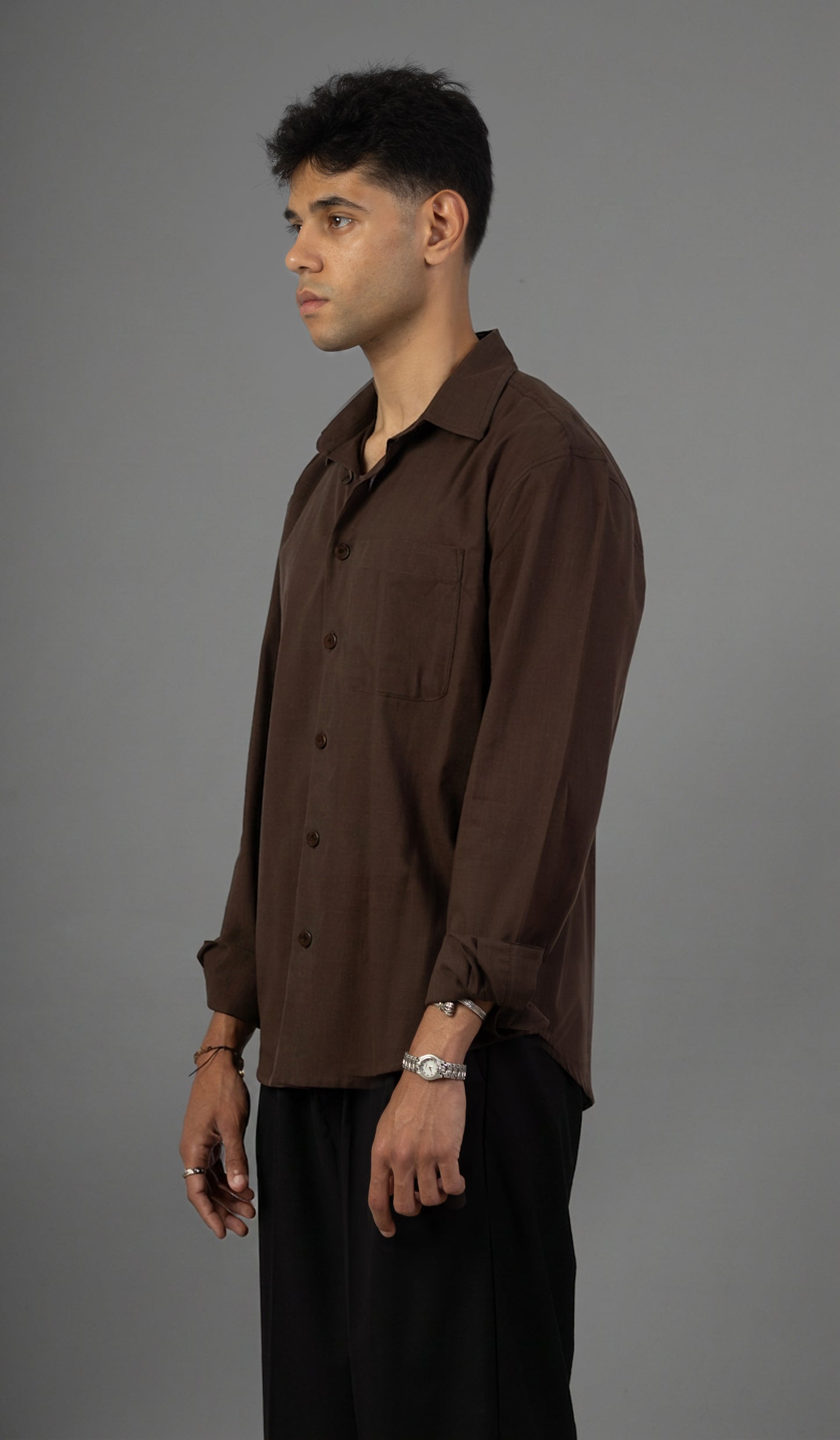 Rustic Lenin Shirt- Brown