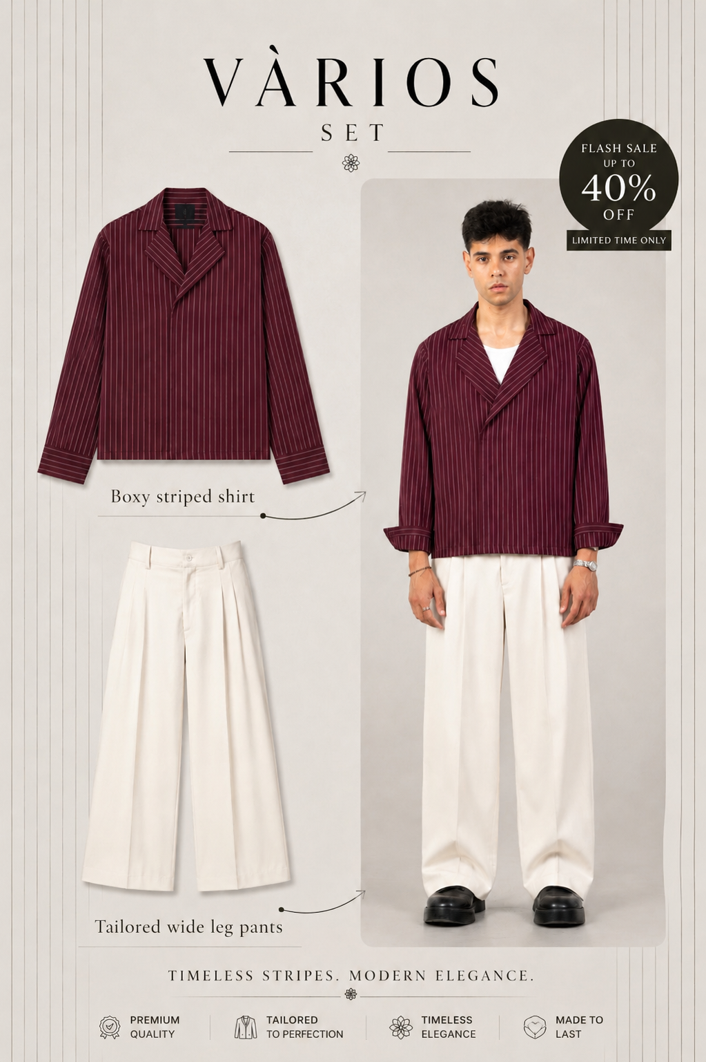 VÀRIOS SET IN (BURGUNDY-OF WHITE)