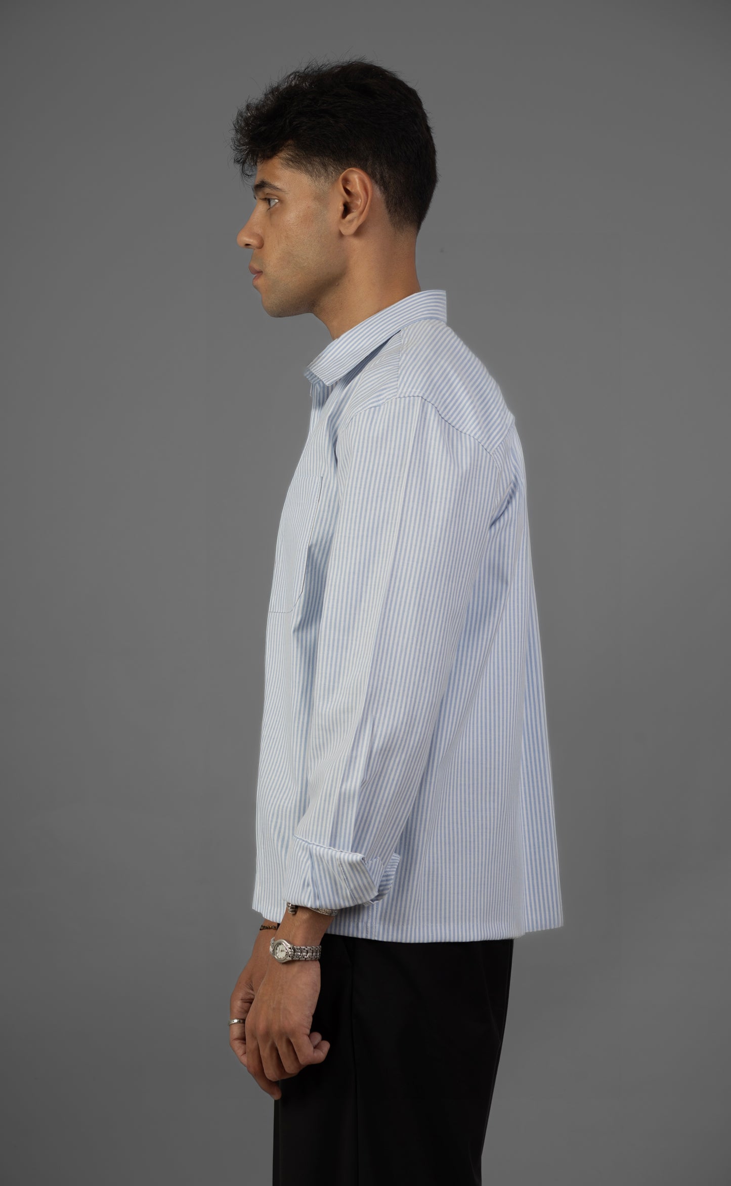 Baby Blue Striped Shirt