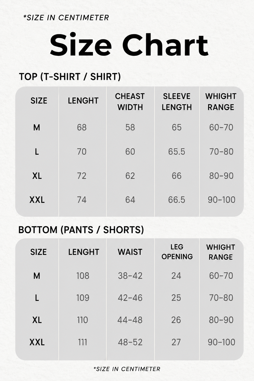 Size Chart