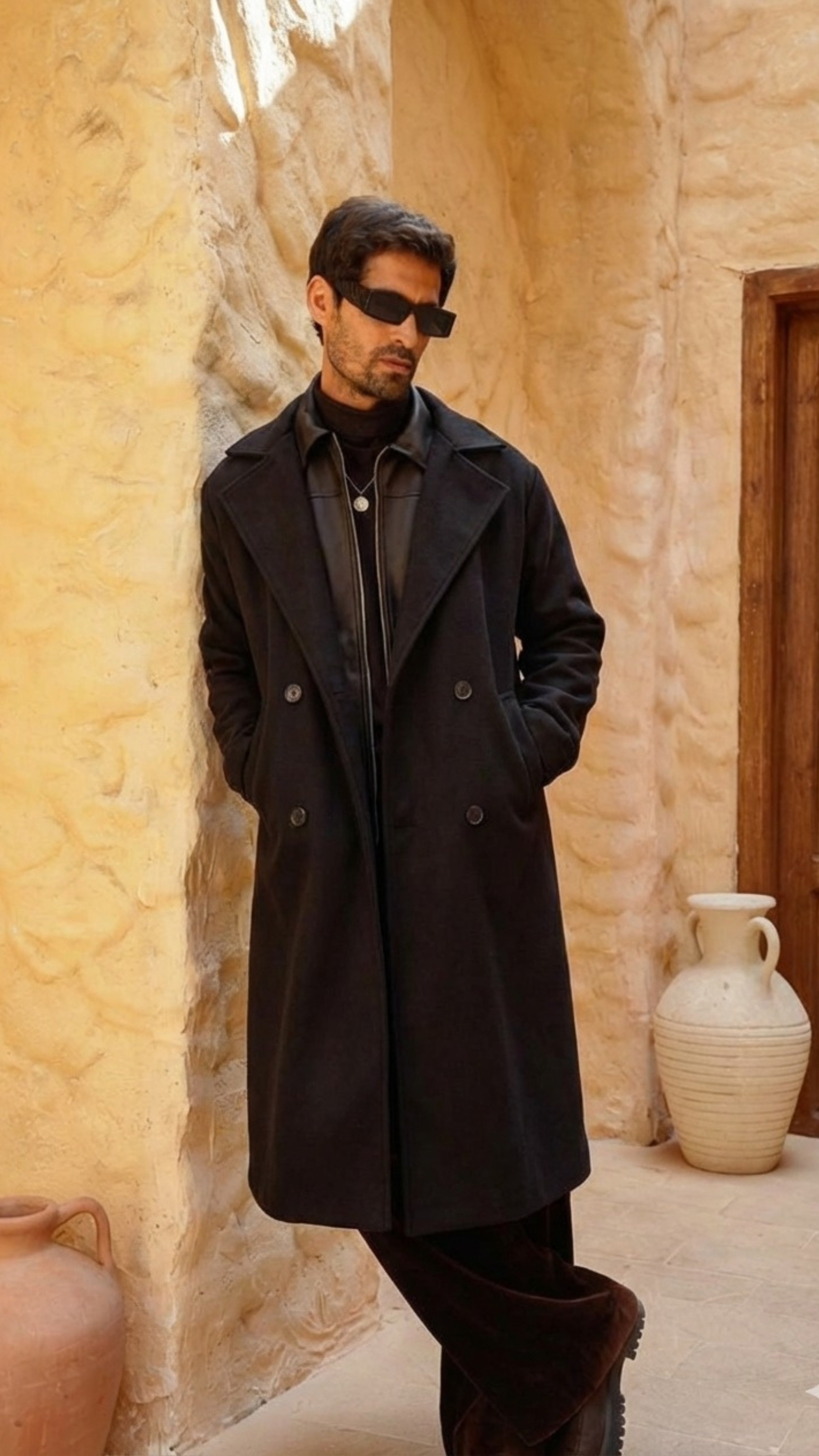 Black Longline overcoat