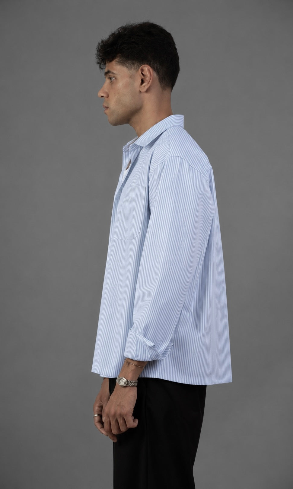 Baby Blue Striped Shirt