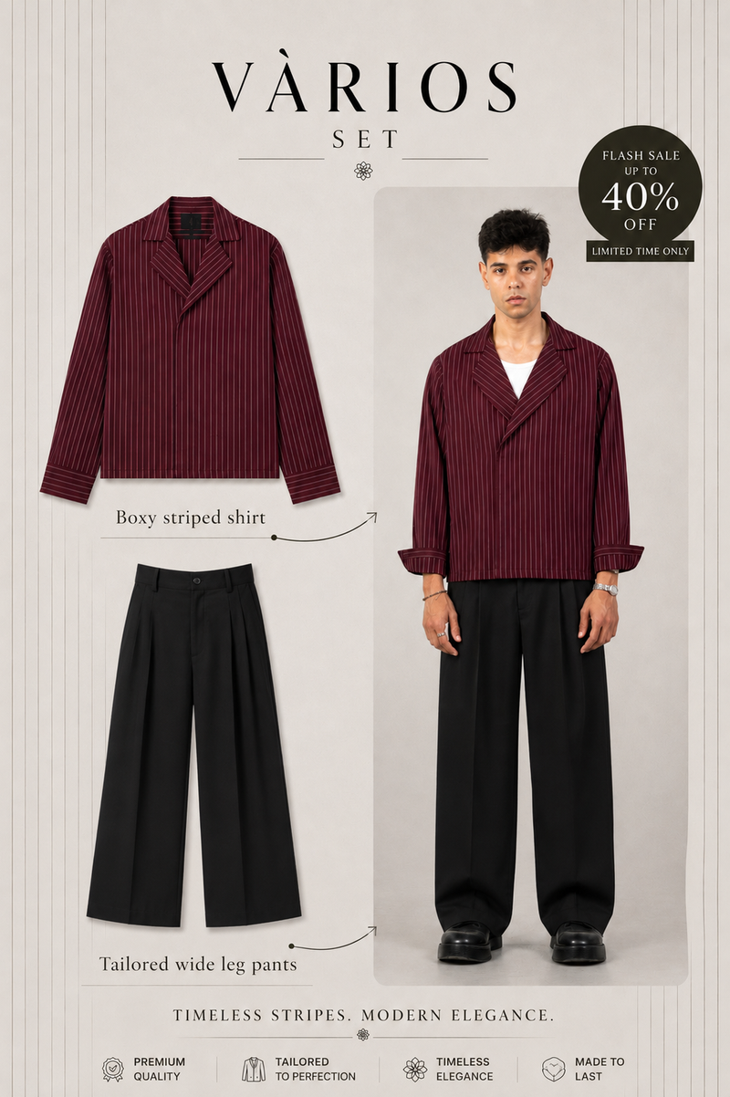 VÀRIOS SET IN (BURGUNDY-BLACK)