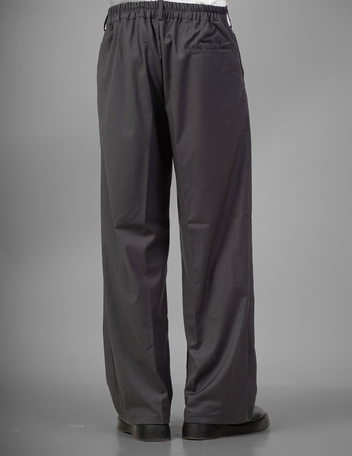 Tailored Wide-Leg Pants- Gray