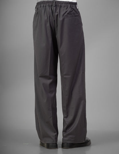 Tailored Wide-Leg Pants- Gray
