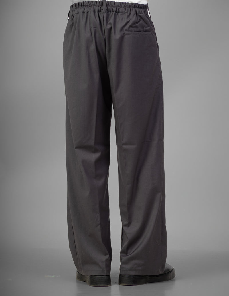 Tailored Wide-Leg Pants- Gray