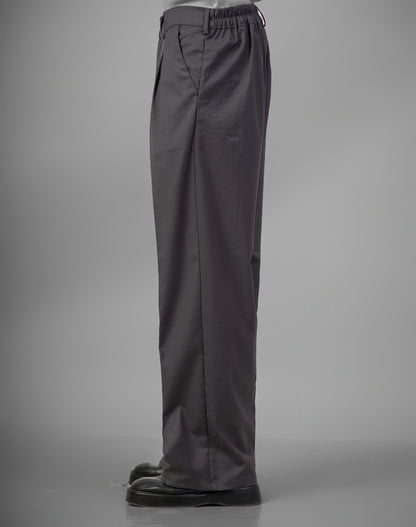 Tailored Wide-Leg Pants- Gray